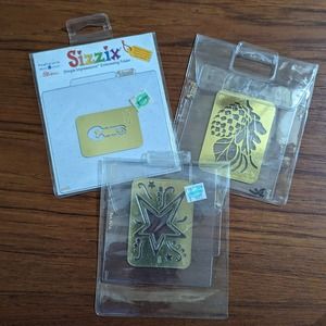 3 Sizzix Brass Stencils VG